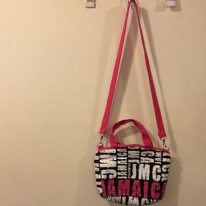 Sun Kissed Jamaica Graphic 'Jamaica' Crossbody Tote Bag in Black, White & Pink